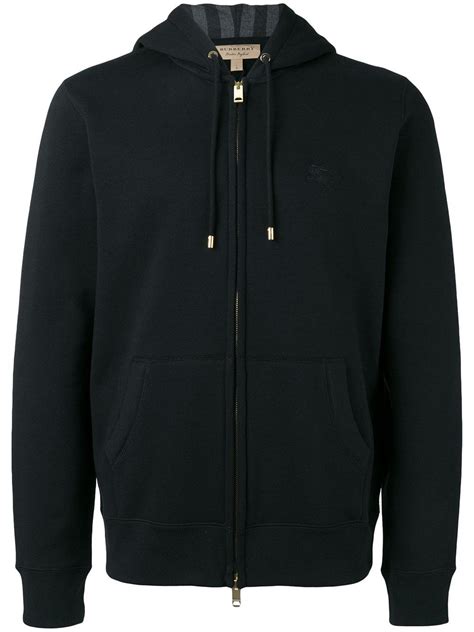 all black burberry hoodie|black burberry zip up hoodie.